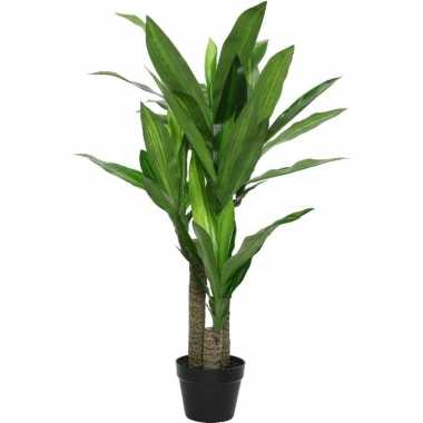 Groene dracaena/drakenbloedboom kunstplant 105 cm in zwarte pot