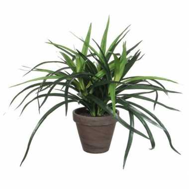 Groene dracaena kunstplant in bruine pot 34 cm