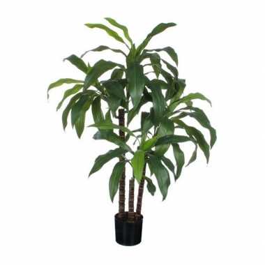 Groene dracaena kunstplant in zwarte pot 100 cm