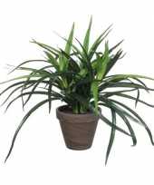 Groene dracaena kunstplant in bruine pot 34 cm