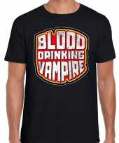 Halloween blood drinking vampire verkleed t-shirt zwart heren