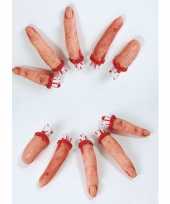 Halloween decoratie afgehakte vingers met bloed 10x