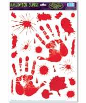 Halloween halloween raamsticker met bloed handen